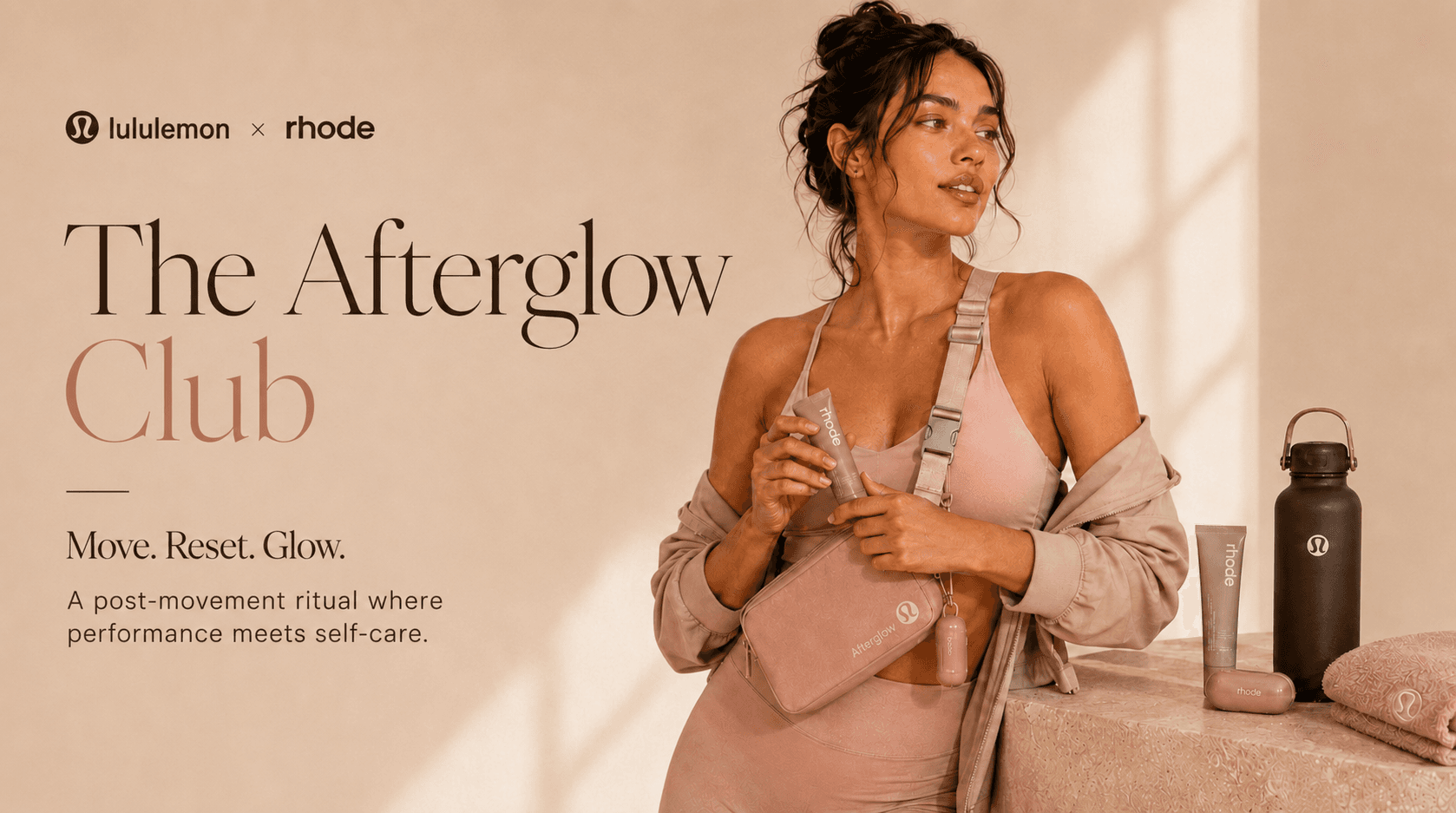 The Afterglow Club lululemon × rhode integrated campaign hero