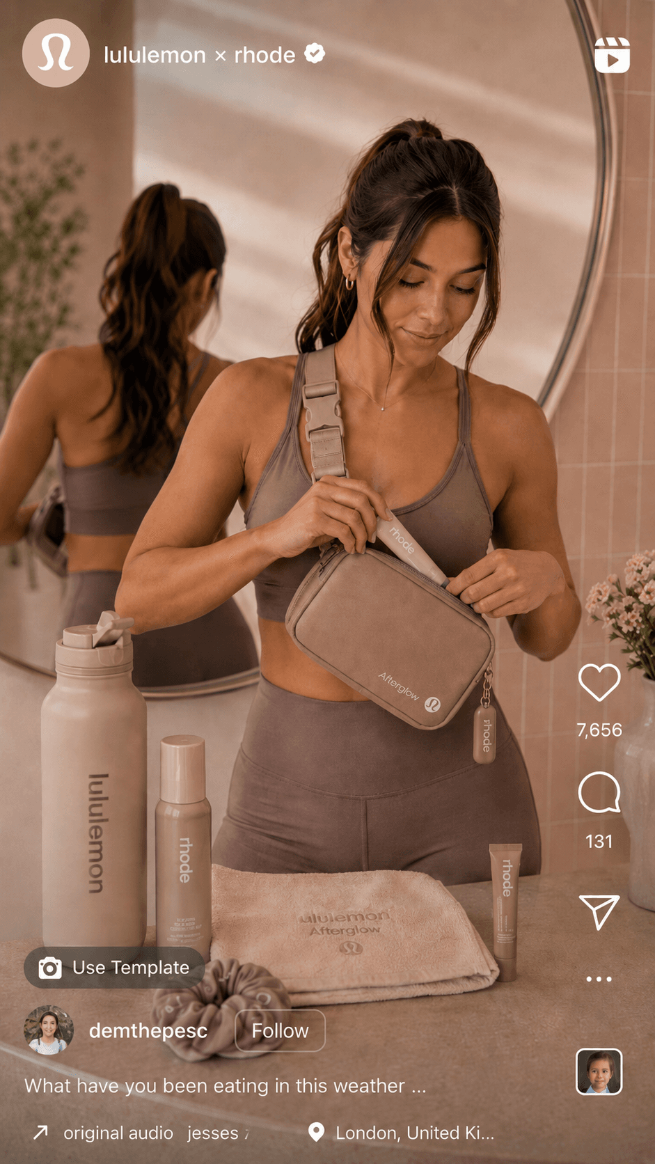 The Afterglow Club Instagram Reel posted by lululemon × rhode